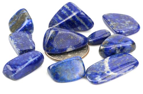 ZenQ 1 lb Crystal Chips, Tumbled Stone Chips for Crafts | Polished, Undrilled Gemstones for Resin Art, Vase Filler, Plant Decor, Candle Making, and DIY Projects - color: Lapis Lazuli 0.2"- 0.6"