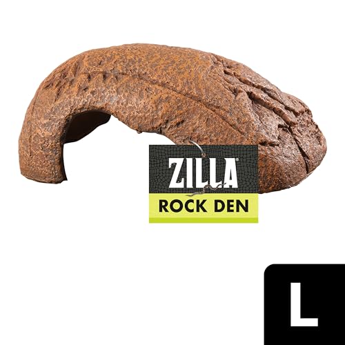 Zilla Rock Den, Naturalistic Rock Décor, Ideal Hideaway for Snakes, Skinks, Geckos, Bearded Dragons, Large - size: Large