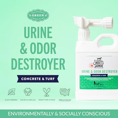 SKOUT'S HONOR Outdoor Pet Urine and Odor Destroyer, 32 oz | Professional-Strength Outdoor Pet Urine Odor Eliminator for Concrete, Turf, Pavers and Patios, Professional-Strength - size: 32 oz