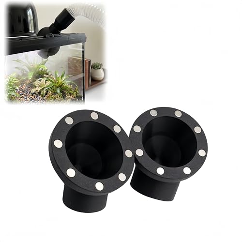 Terrarium Fogger Adapter and Magnetic Mount, Dual Hose Connector Fits 1-Inch and 20mm Tubing for Reptile Humidifier and Habitat System