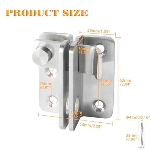 Alise Flip Latch Gate Latch Heavy Duty,Barn Door Lock Brushed,L Size,2Pack | Stainless Steel Door Lock Latches for Shed Barn Wooden Fence Chicken Dog Cage Window Cabinet Backyard Garage - color: Brushed Nickel, size: Large Size