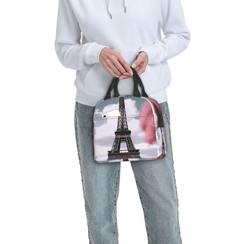 Insulated Lunch Bag Eiffel Tower Lunch Box for Women Men Reusable Leakproof Lunch Cooler Bag for Office Picnic - color: Eiffel Tower