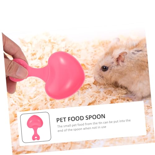 Happyyami 10pcs Love Spoon Pet Food Scoop Reptile Feeding Spoon for Small Animals