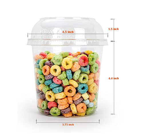 Golden Apple, 24oz. Ultra Clear Recycled PET Plastic Round Deli Container and Dome Lid Combo - 18sets - size: 24oz & Dome lids