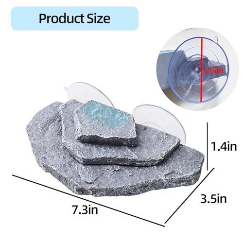Tfwadmx Turtle Basking Platform, Tortoise Basking Platform with Suction Cups, Tortoise Climbing Ramp Dock, Turtle Floating Resting Terrace for Terrapins, Frogs (Grey) - color: Gray