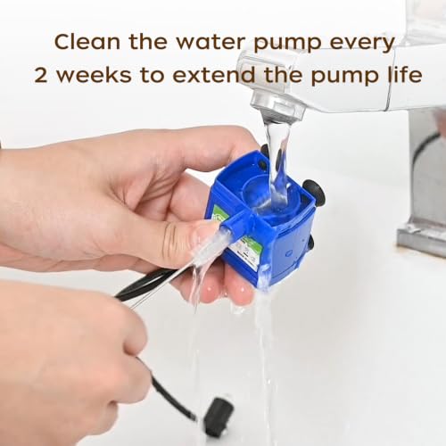 Cat Water Fountain Pump, Pet Water Fountain Pump Compatible Motor, DR-DC160 for Cat Drinking Fountain Cat Water Dispenser Replacement (Pump) | IP68Waterproof, Blue LED light, USB Port, Ultra-Quiet At Under 25 dB, Low Power Consumption Of 1.5 W