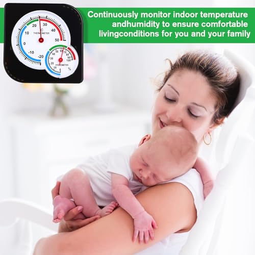 Tellegloww 20 Pcs Indoor Thermometer and Humidity Gauge Indoor Mini Thermometer Hygrometer Temperature Humidity Meter Temperature and Monitor with Pointers for Home, Kitchen, Planting Room