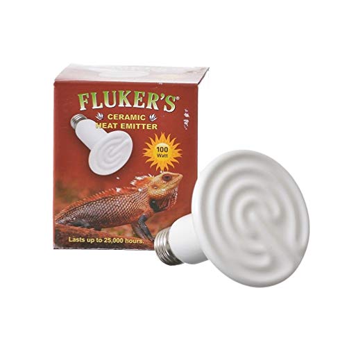 Fluker's Ceramic Heat Emitter, Natural Infrared Heating Bulb for Reptiles, 100 Watt | Natural Infrared Heating Bulb for Reptiles
