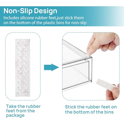 Vtopmart Stackable Storage Drawers Set of 8, Clear Plastic Organizer Bins for Bathroom Supplies,Ideal for Cabinet,Pantry,Laundry Room Organization - style: 4 Small+2 High+2 Wide