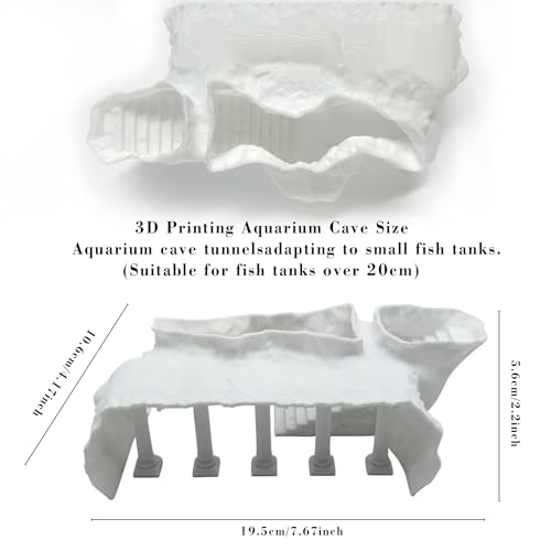 LIYAOLI Aquarium Ornaments Cave Tunnel with Viewing Ports | Fish Tank Decor Hideout for Pleco, Shrimp & Corydoras | Substrate-Friendly Design & Sinking Base (M - Roman Columns - White) - color: M - Roman Columns - White