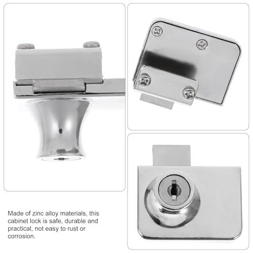 Cabinet Lock for Showcase Glass Door Sliding Lock 409 Alloy Double Swing for Display Case Security in Shops and Home
