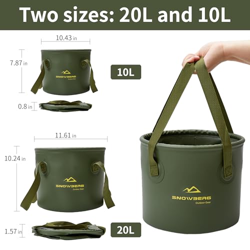 Collapsible Bucket 20L, Collapsible Bucket with Handle for Easy Portability | Car Wash Bucket Suitable For Rvs, Fishing, Car Washing, Camping - color: Green, size: 20L