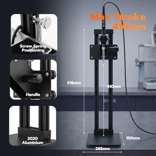 Vertical Heat Set Insert Tool (Insertion Height 410mm) with 380PCS Threaded Inserts and Heat Set Tips M2-M8 add Brass Metric Knurled Nuts for Plastic and 3D Printing Components - Heat Insert Press - color: Zw12xl+