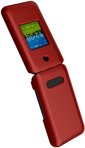 Holster Combo for Cricket Debut Flex Flip Phone Case with Belt Clip - Red | Also Fits AT&T Cingular Flex 2, For Model U1030AA or U1030AC via 2023 - color: Red