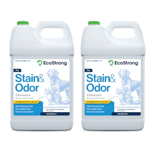 Eco Strong Pet Stain and Odor Remover - Cat Urine Enzyme Cleaner Destroyer, Urine Destroyer for Dogs, Pet Urine Enzyme Cleaner - 128 Oz (Pack of 2) - size: 128 Fl Oz (Pack of 2)