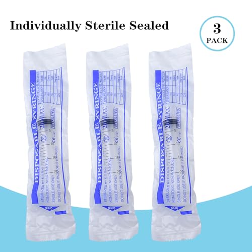 20ml Plastic Syringe with Cap, Syringes without Needle for Liquid, Scientific Labs, Measurement, Pet Feeding ,Ink Refilling ,Oil or Glue Applicator (3 Pack) - style: 20ml