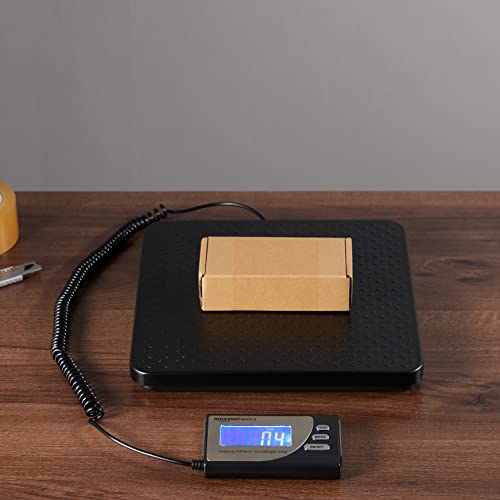 Amazon Basics Digital Postal Scale with Tare Function, Heavy Duty, Aluminium Platform, 440 lb Capacity, Digital Shipping, Portable, Black - size: 440 lb