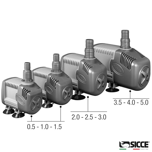 SICCE Syncra Silent 1.5 Multifunction 357 GPH Submersible Water Pump | Italian Made 23W Ultra Quiet Durable Aquarium Fish Tank, Fountain, Pond, Hydroponics, Terrarium Black | Freshwater & Saltwater - size: Syncra Silent 1.5