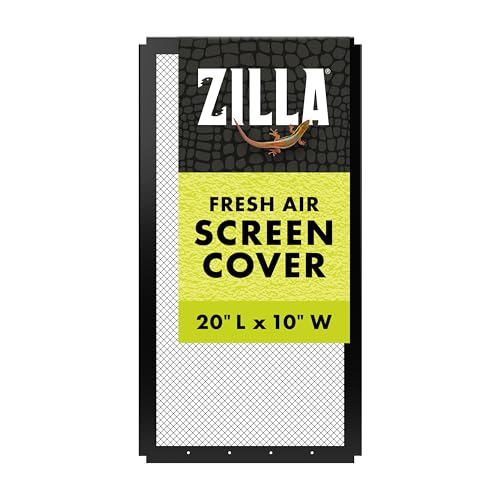 Zilla Fresh Air Screen Cover, Secure and Durable Metal Mesh Cover for Reptile Terrariums, 20 x 10 inches - size: 20" x 10"