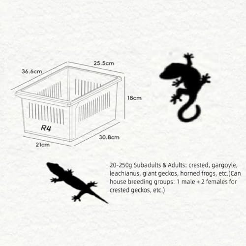 2-Tier Stackable Reptile Enclosure, Aluminum Frame Reptile Cage with Sliding Drawer Doors, Escape Proof Lock & Ventilation, Breeding Tank for Gecko Lizard Snake Juvenile Habitat, 13x15.5x18 Inches