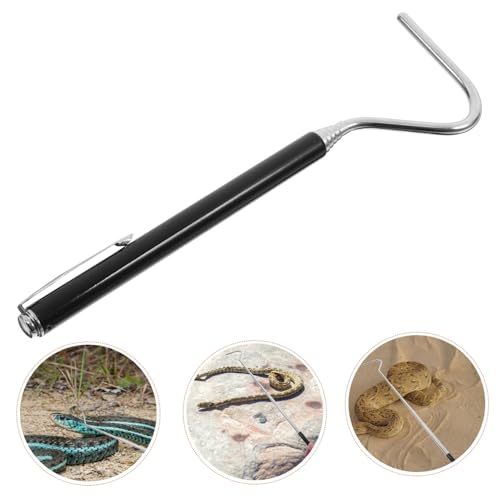 Sosoport Retractable Reptile Catching Hook Handle Snake Tool for Safe Handling of Snakes and Reptiles Stainless Steel Design Portable and Easy to Use
