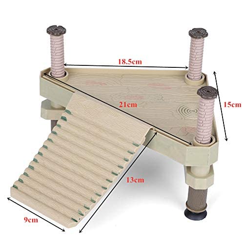 Turtle Platform,7x6x3.5inTurtle, Decorative Reptile Frog Pier Floating basking platform Tank with ramp ladder for Aquariums Tank
