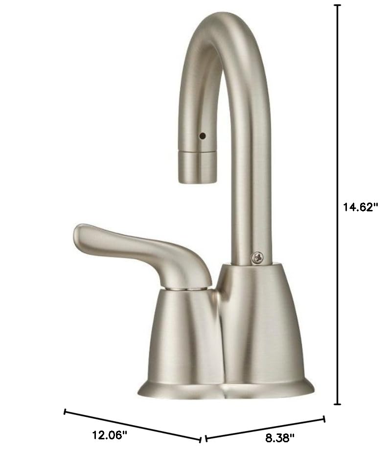 InSinkErator H-HOT150SN-SS Instant Hot Water Dispenser System with Stainless Steel Tank, Satin Nickel | Single-Handle Faucet in Satin Nickel, 2/3-Gallon Stainless Steel Tank, 3-Year Limited Service Warranty - color: Satin Nickel, style: HOT150 - Hot Only