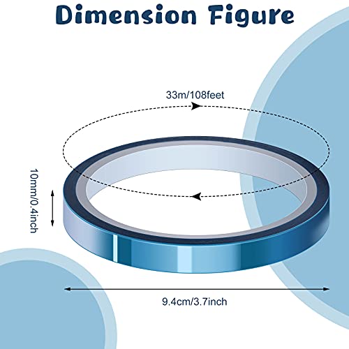 Outus 6 Rolls 10mm High Temperature Tape Heat Vinyl Press Tape Heat Resistant Sublimation 3D Printing for Transfer Electronics Masking - size: 10 mm