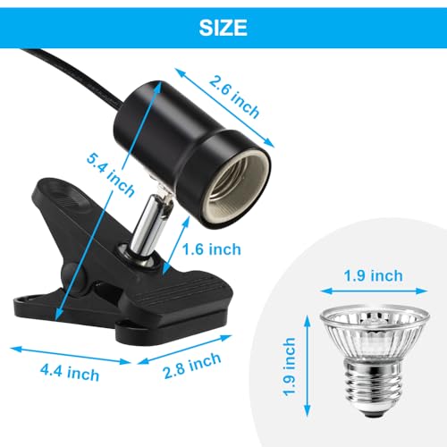 DaToo Reptile Heat Lamp Rotatable Turtle Heating Light with 50W UVA UVB Heat Bulb Simulated Sunlight Basking Spot Lamp with Clamp for Reptiles Lizard Amphibian Bearded Dragon Snake - style: 50Watt Reptile Heat Lamp
