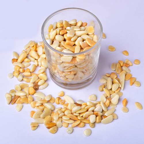 Erliway 7-9mm Yellow Aventurine Healing Crystal Chips for Crafts, 100g | Natural Crushed Crystal Stones Tumbled Chips for Vase Filler Aquarium Gravel, Meditation Chakra Balancing, Candle DIY Making - color: Yellow Aventurine
