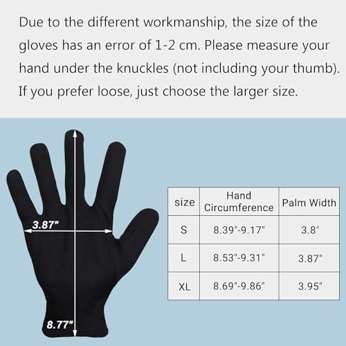 20 Pairs Archival Photo Gloves, Black Work Gloves for Art Handling Working Photography Cloth Gloves Liners Bulk for Handling Jewelry, Film, Photo, Coin Collectors, Metal Inspection Men & Women - color: Black, size: S(20 Pairs)