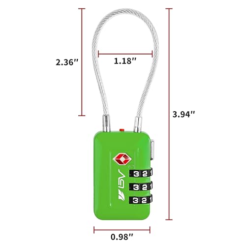 TSA Accpeted Luggage Travel Lock, Set-Your-Own Combination Lock for School Gym, Golf Bag, Locker, Luggage Suitcase Baggage Locks, Filing Cabinets, Toolbox, Case (Green, 2 Pack) - color: Green 2-Pack