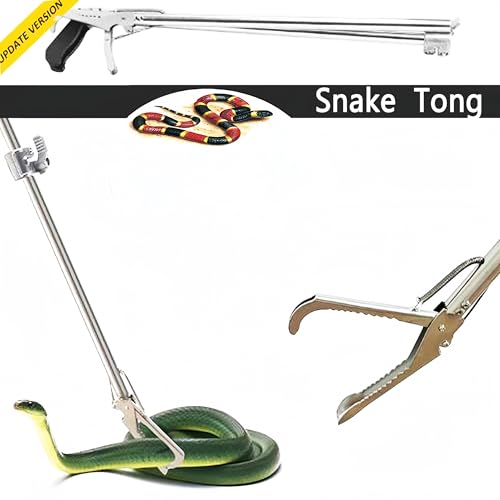 Snake Tong Collapsible Reptile Grabber Rattle Snake Catcher Stainless Steel Wide Jaw Handling Tool with Lock and Comfortable Grip Handle (60inch-150cm - style: 60 inch-Collapsible