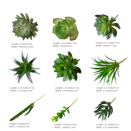 9 Pcs Mini Artificial Succulents,Fake Small Plants,Fake Succulent Plant,Artificial Air Plants that Look Real,Faux Succulents Unpotted,for Party,Garden & Outdoor Home Décor (Green) - color: Green