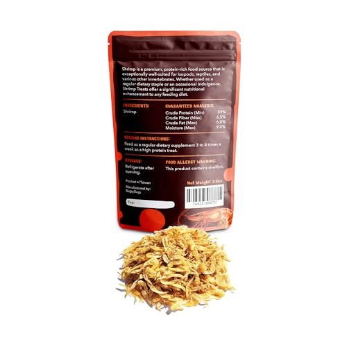 Isocare Premium Dried Shrimp Treats Protein Rich Food Source for Isopods, Reptiles, Lizards, Birds, Fish, Aquatic Turtles, Amphibians, Feeders, Invertebrates, Turtles