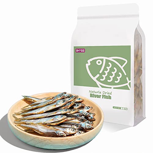 7 OZ Dried River Fish - 100% Natural Food for Turtles, Terrapins, Cats, Reptiles, Large Tropicals,Rodents