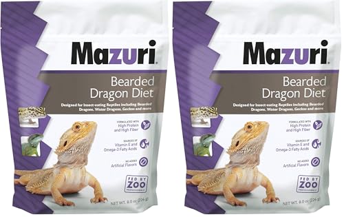 Mazuri | Bearded Dragon Food - Insect Portion of a Complete Diet | 8 Ounce (8 oz) Bag (Pack of 2) - size: 8 Ounce (Pack of 2)