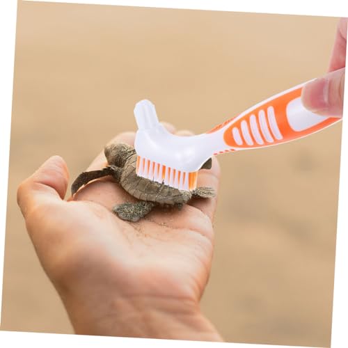 BESPORTBLE 3pcs Turtle Shell Cleaning Brush Flexible Mud Cleaner for Tortoise and Aquatic Tanks Ergonomic Design for Shell and Cleaning and Convenient Use - color: Orange
