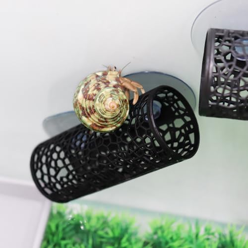 2 Pack Reptile Hide with Suction Cups, Hollowed-Out Hideout and Caves, Hermit Crabs Climbing Toys, Terrarium Decor for Geckos, Snakes, Hermit Crabs, Spiders
