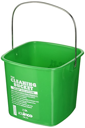 Winco 3 qt Green Plastic Cleaning Bucket | Dishwasher safe, BPA-free, Chemical-resistant, Moderate capacity - color: Green, size: 3 Quart