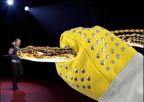 NEW MARK Heavy Duty Animal Handling Leather Gloves Bite Proof for Dog, Reptile Snakes 21"
