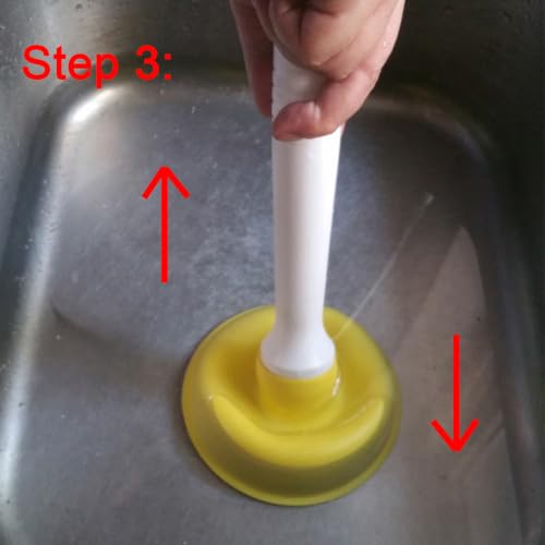 Drain Plunger, Mini Sink Unclogger, Small 4-Inch Clog Remover | Rubber Cup Hand Plumber Helper, Force Tiny Compact Tool with 9" Short Handle for Kitchen Bathroom, Toilet, Shower, Bath Tub - color: Green + Yellow