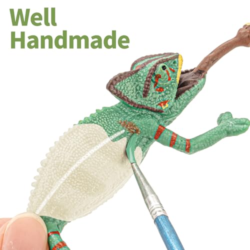 6PCS Large Lizard Figurines Rainforest Animal Toys, Realistic Plastic Reptile Animal Figurines, Includes Bearded Dragon,Fire Salamander,Chameleons,Coast Horned Lizard Toys, STEM Toy for Kids - style: 6PCS Lizards-2