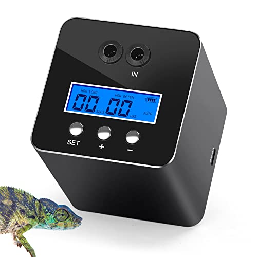 Reptile Humidifier & Mister for Tanks | 360° Adjustable Nozzles, Auto Timer, Leak-Proof Fogger for Terrariums, Amphibians & Rainforest Plants