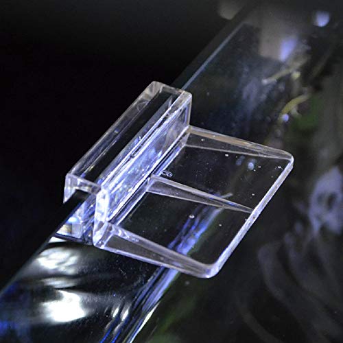 Weilan Rimless Aquarium Lid Clips 8mm Thick Acrylic 12 Pieces | Rimless Glass Canopy Clips Holder Fish Tank Cover Support