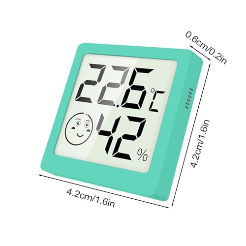 Digital Thermometers Hygrometer - Digital Hygrometer Indoor | Indoor Temperature and Humidity Gauge with LCD Display | Digital Electronic Meters for Freezer | Baby Room | Refrigerator - color: Green