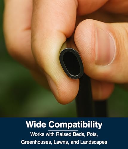 DBR Tech® 1/4 Drip Irrigation Tubing, 200 Feet, Flexible PVC Plastic Drip Irrigation Hose for Gardening, Misting, Hydroponics and DIY Landscape Garden Projects, Blank Distribution (200ft, Black) - color: Black, size: 200ft