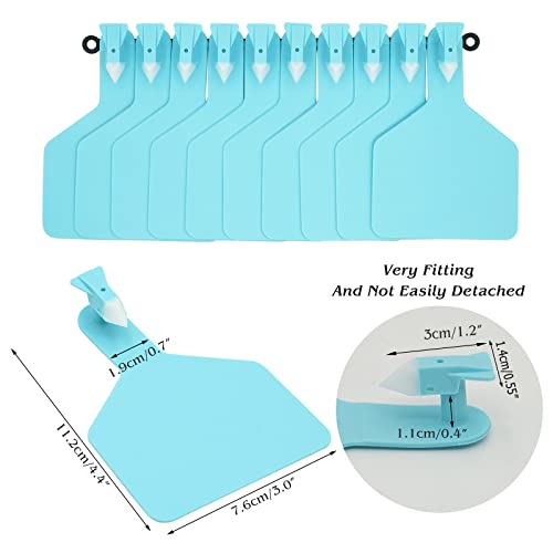 50 Pcs Cattle Ear Tags Blank One-Piece Z Tags for Cattle (Blue) | Ear Tags for Cow, Goat, Sheep, Calves, Horse, Hog, Dog, Pigs, Farm Livestock & Animal ID Identification Management Tags - color: Blue