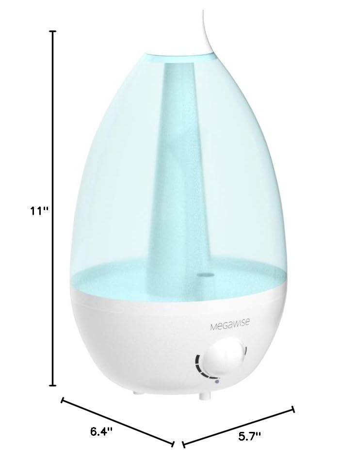 MegaWise Ultrasonic Cool Mist Humidifier SK7620 - 1.5L Capacity, Whisper-Quiet Operation, Adjustable Mist Output, Auto Shut-Off - Ideal for Home, Office, Baby Room, and Bedroom - size: 1.5 L