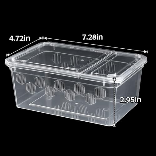 6 Pack Reptile Feeding Box Breeding Box Transparent Hatching Container Plastic Feeding Box for Small Reptiles Amphibians Spiders Scorpions Geckos Tortoises Treefrogs (Small Size)